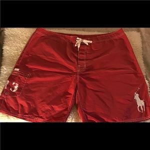 POLO by Ralph Lauren Swim Drunks, Size 38, Red